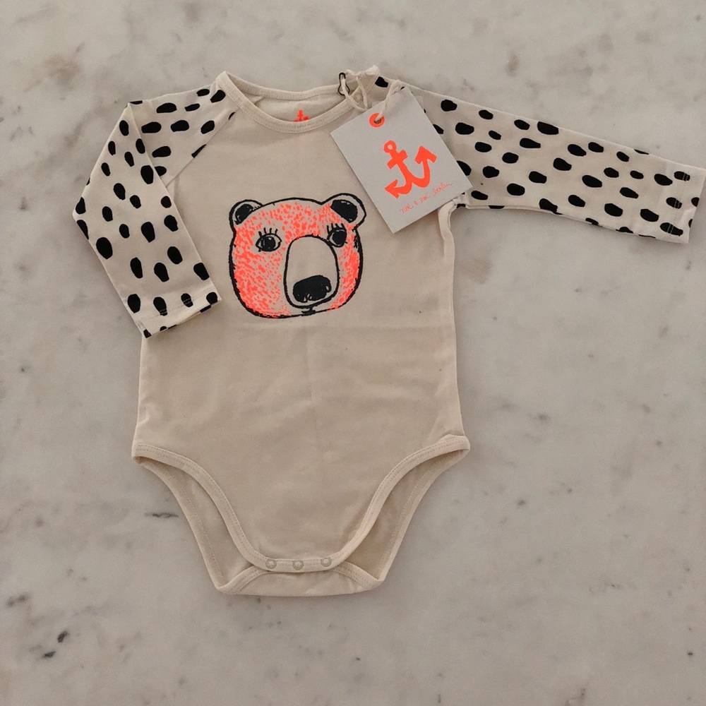 Noe + Zoe Organic Cotton Black Drop Onesie
